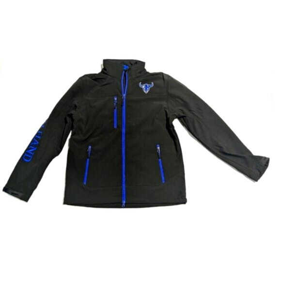 Rough Hand Men's Jacket Size L Blue Black Full Zip Wind & Water Resistant - Picture 4 of 8